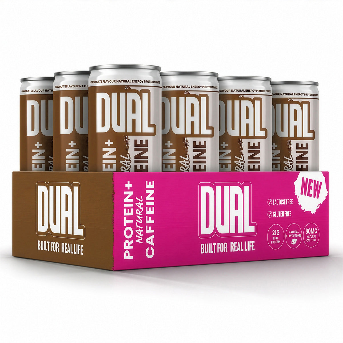 Dual Chocolate Protein + Natural Energy Shake 12x250ml